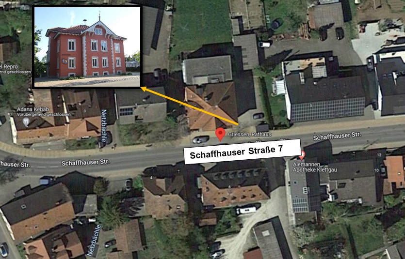                                                     Defribrillator Standort Grießen, Rathaus Grießen, Schaffhauser Straße 7, 79771 Klettgau                                    