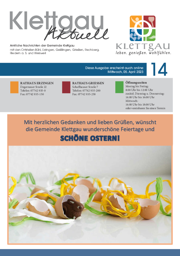  Gemeindeblatt vom 05.04.2023 (KW 14) als PDF zum Download 